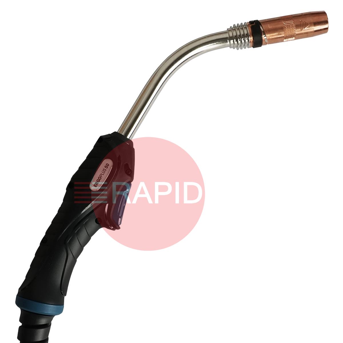 ERGOPLUS50  Trafimet ERGOPLUS 50 Air Cooled MIG Torch w/ Euro Connection, 500A CO2, 450A Mixed Gas